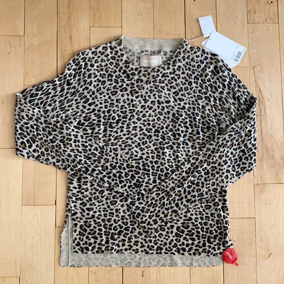NWT Zadig and Voltaire Lirius Cashmere Leopard-Print Sweater Sz S - Picture 4 of 16